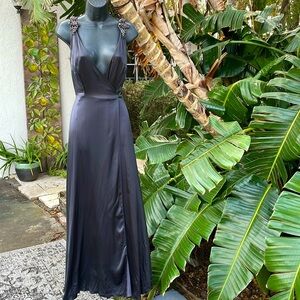 Maria Bianca, Niro, satin wrap dress